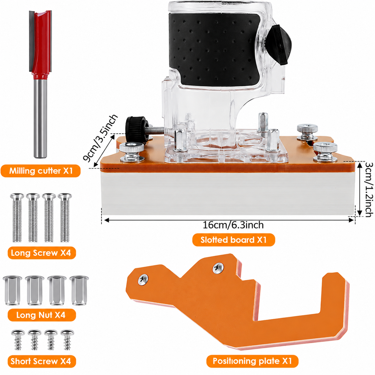 2-in-1 Woodworking Trimmer Slotting Auxiliary Positioning Bracket