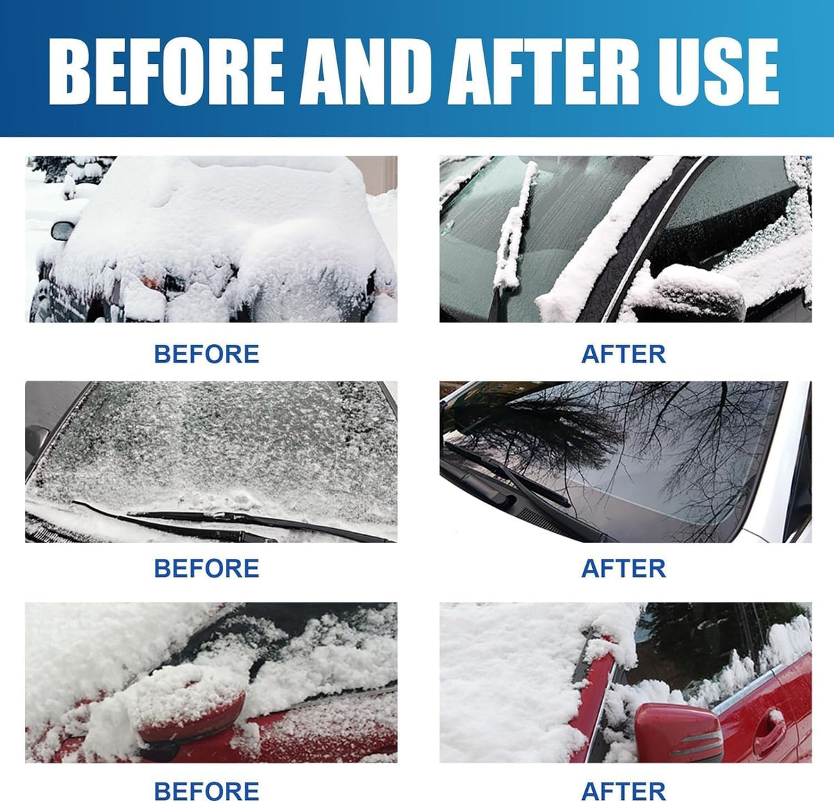 Car Windshield Deicer Spray-Instantly melts ice and frost, fast-acting anti re-freezing formula, works for windshields, windows, mirrors & locks