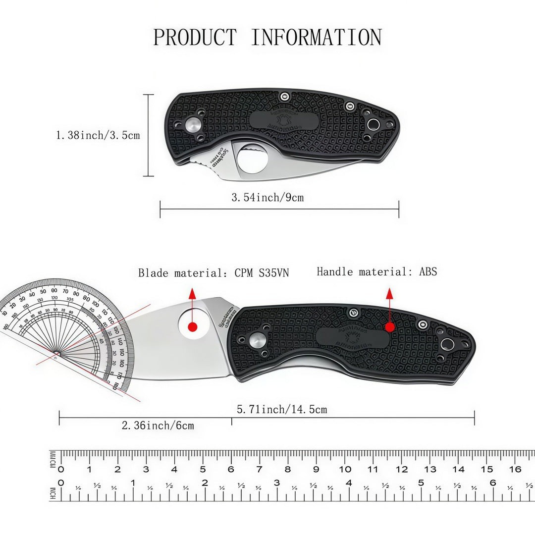 Portable Folding Pocket Knife with Fiberglass-Reinforced Handle