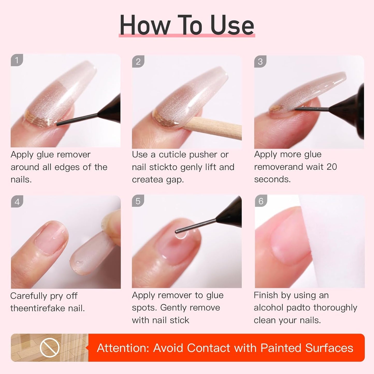 Gentle Pinpoint Nail Glue Remover for Press on
