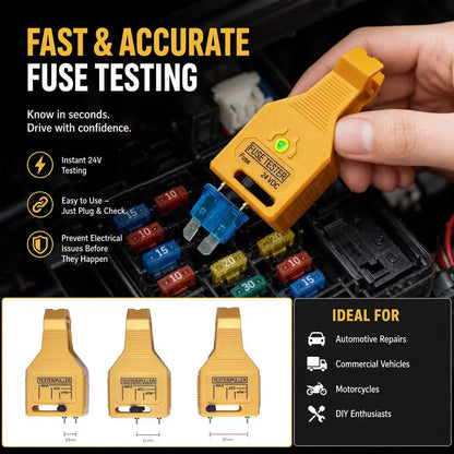 DC 24V Automotive Blade Fuses Tester and Puller Check for Circuit Breakers for Car ATR ATO/ATC ATM Reset Fuse Removal Tool Also Test for Glass Tube Fuse