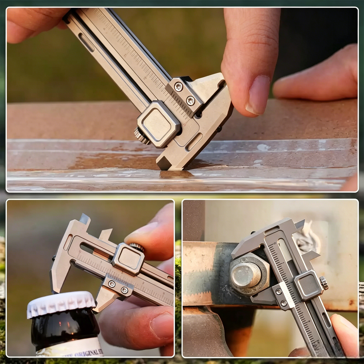 Multifunctional Titanium Mini-Caliper EDC Tool