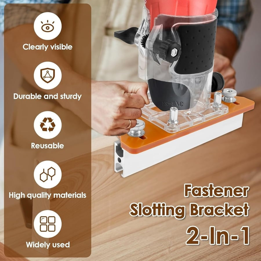 2-in-1 Woodworking Trimmer Slotting Auxiliary Positioning Bracket