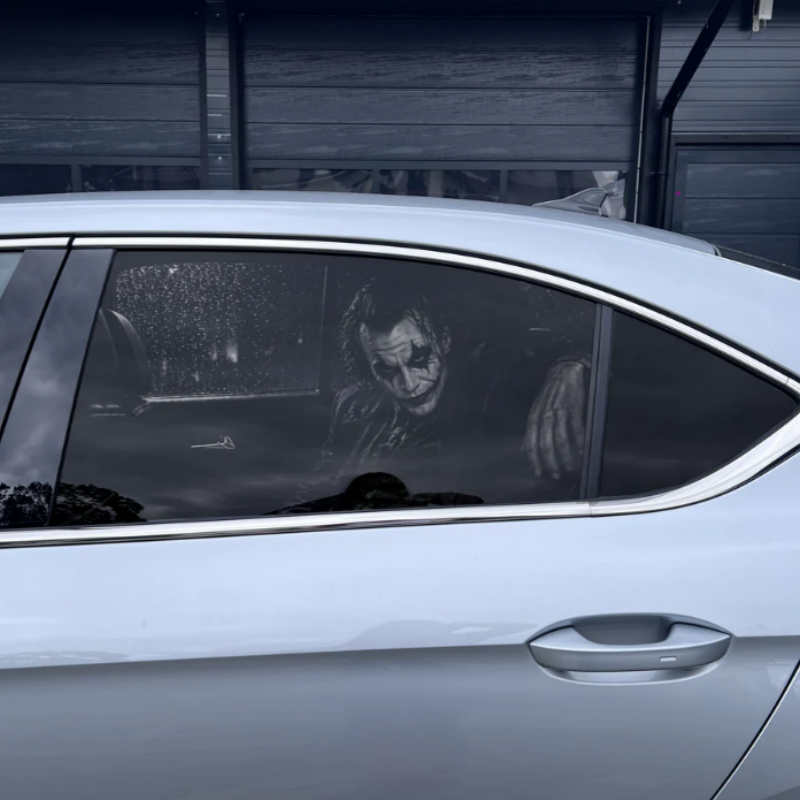 Joker Art Car Window Decal, One-Way View, Universal Size