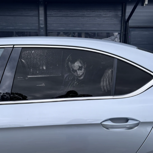 Joker Art Car Window Decal, One-Way View, Universal Size