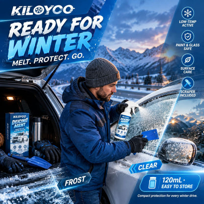Car Windshield Deicer Spray-Instantly melts ice and frost, fast-acting anti re-freezing formula, works for windshields, windows, mirrors & locks