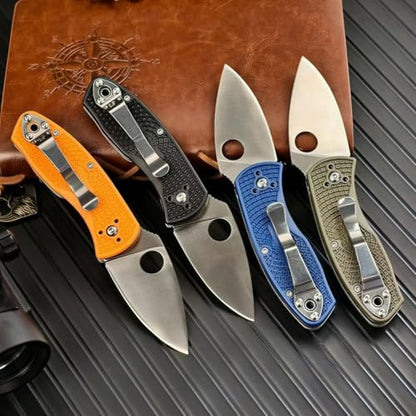 Portable Folding Pocket Knife with Fiberglass-Reinforced Handle