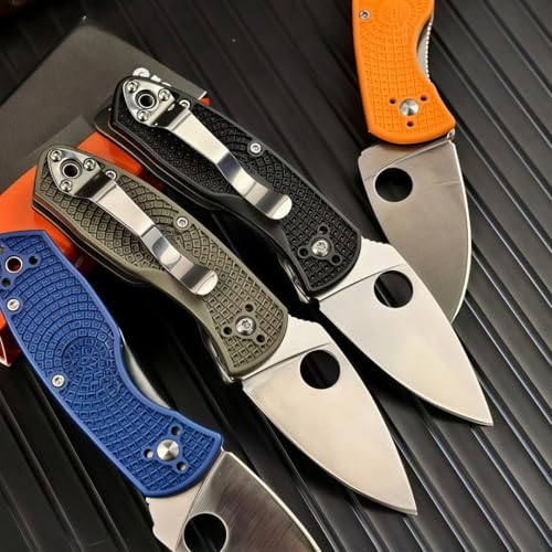 Portable Folding Pocket Knife with Fiberglass-Reinforced Handle