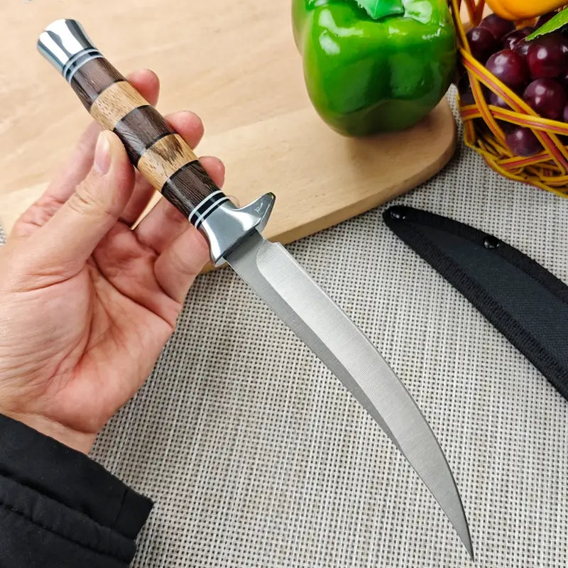Handcrafted Professional Meat Cleaving & Boning Knife With Heavy-Duty Tactical Nylon Sheath