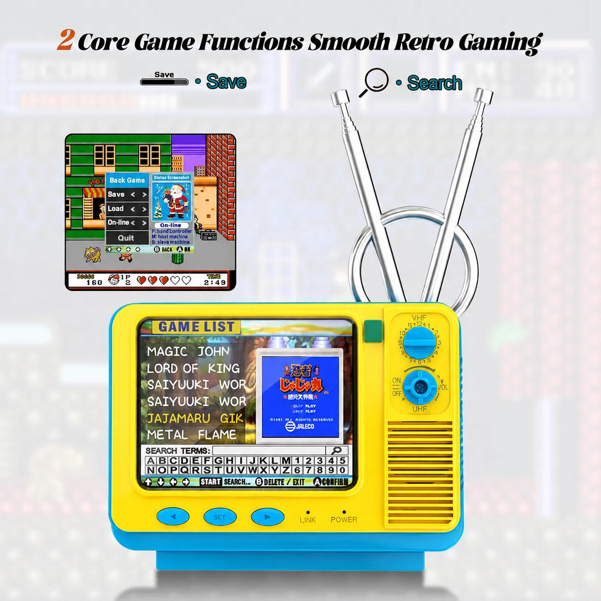 Portable Vintage Mini TV Retro Game Console with 3.0 IPS Screen