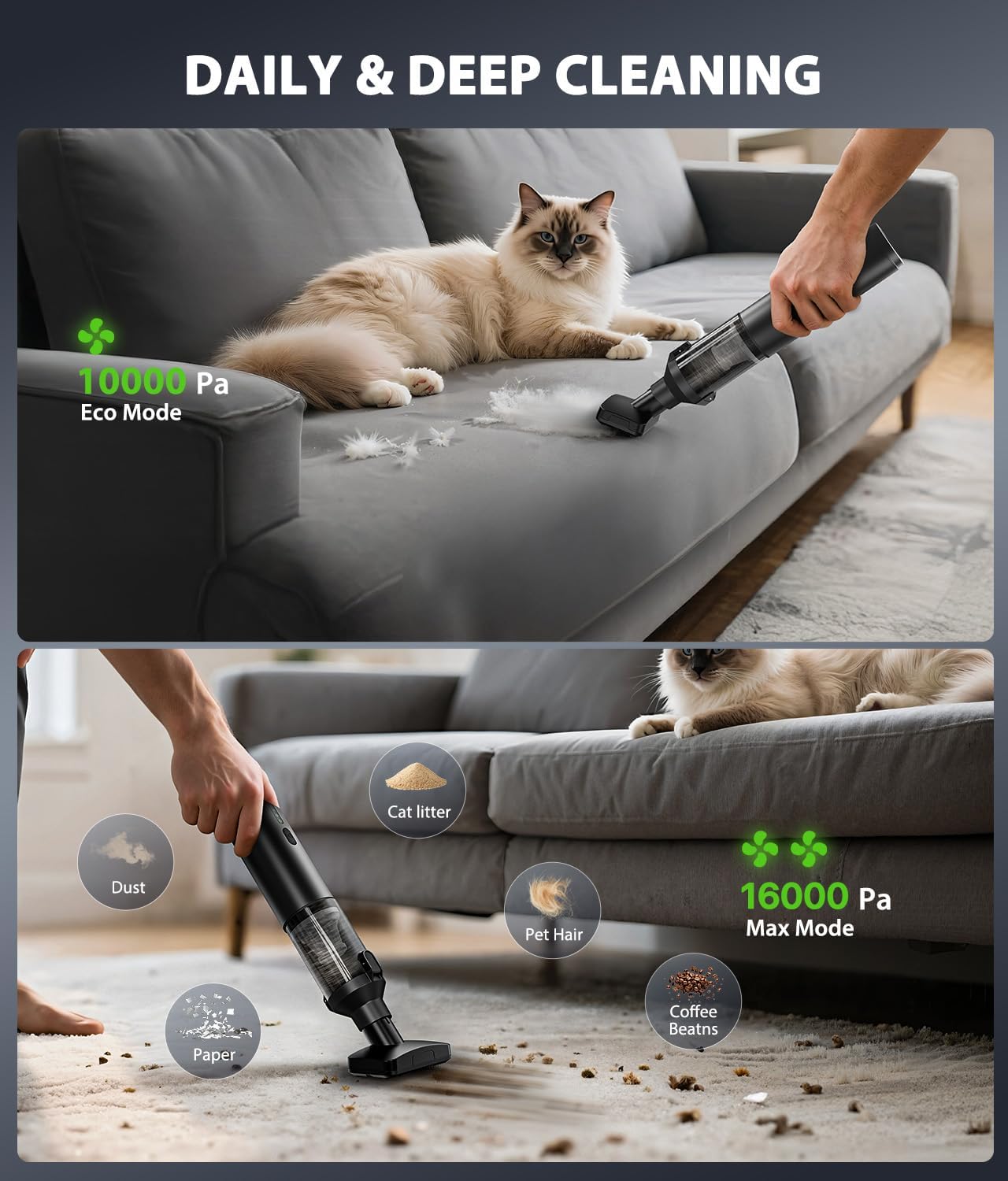 4-in-1 Mini Car Portable Cordless Handheld Vacuum Cleaner