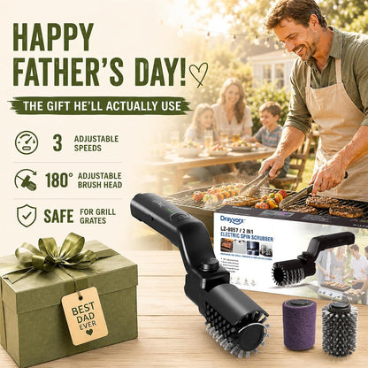 2026 Upgraded Torque Rechargeable Electric Grill Brush with 3-Speed Modes, 20kg Max Torque