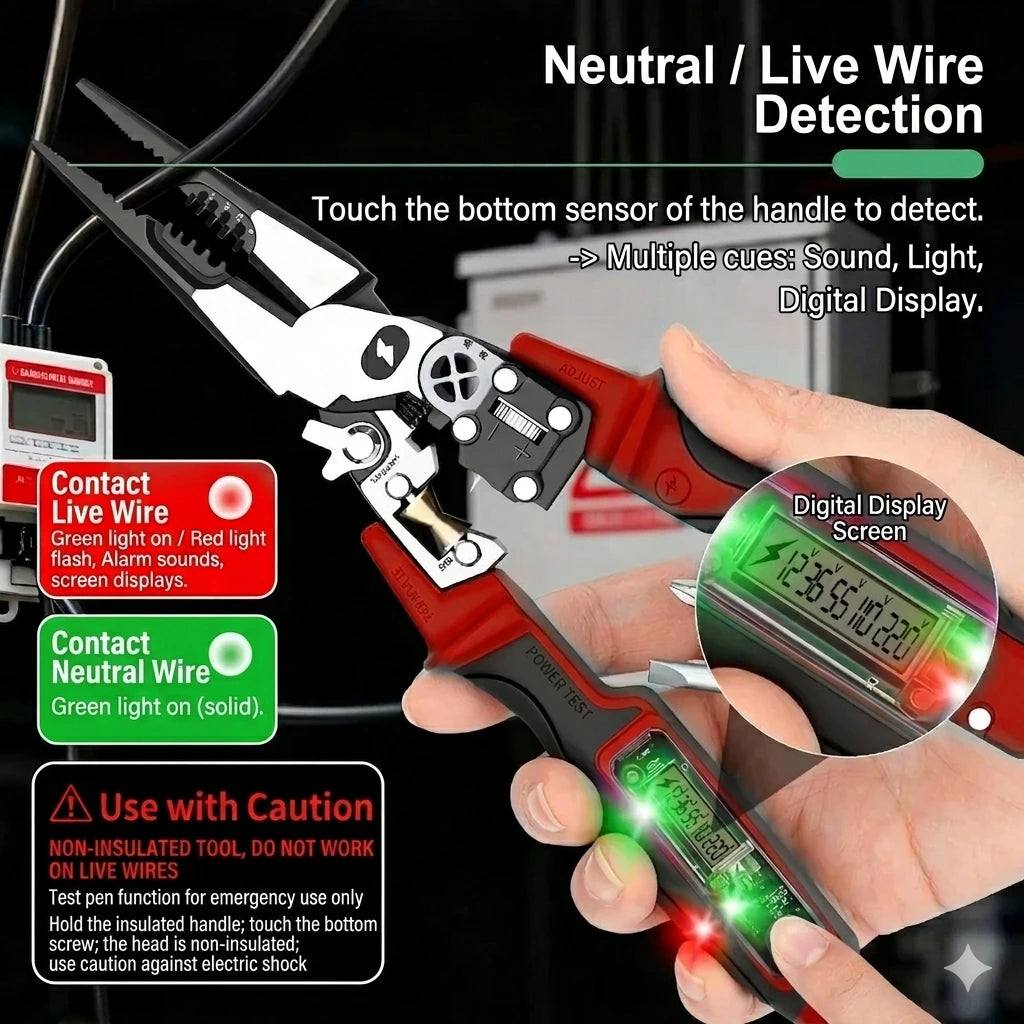 9-in-1 Multi-Functional Digital Electrician's Pliers