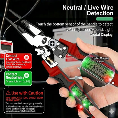 9-in-1 Multi-Functional Digital Electrician's Pliers