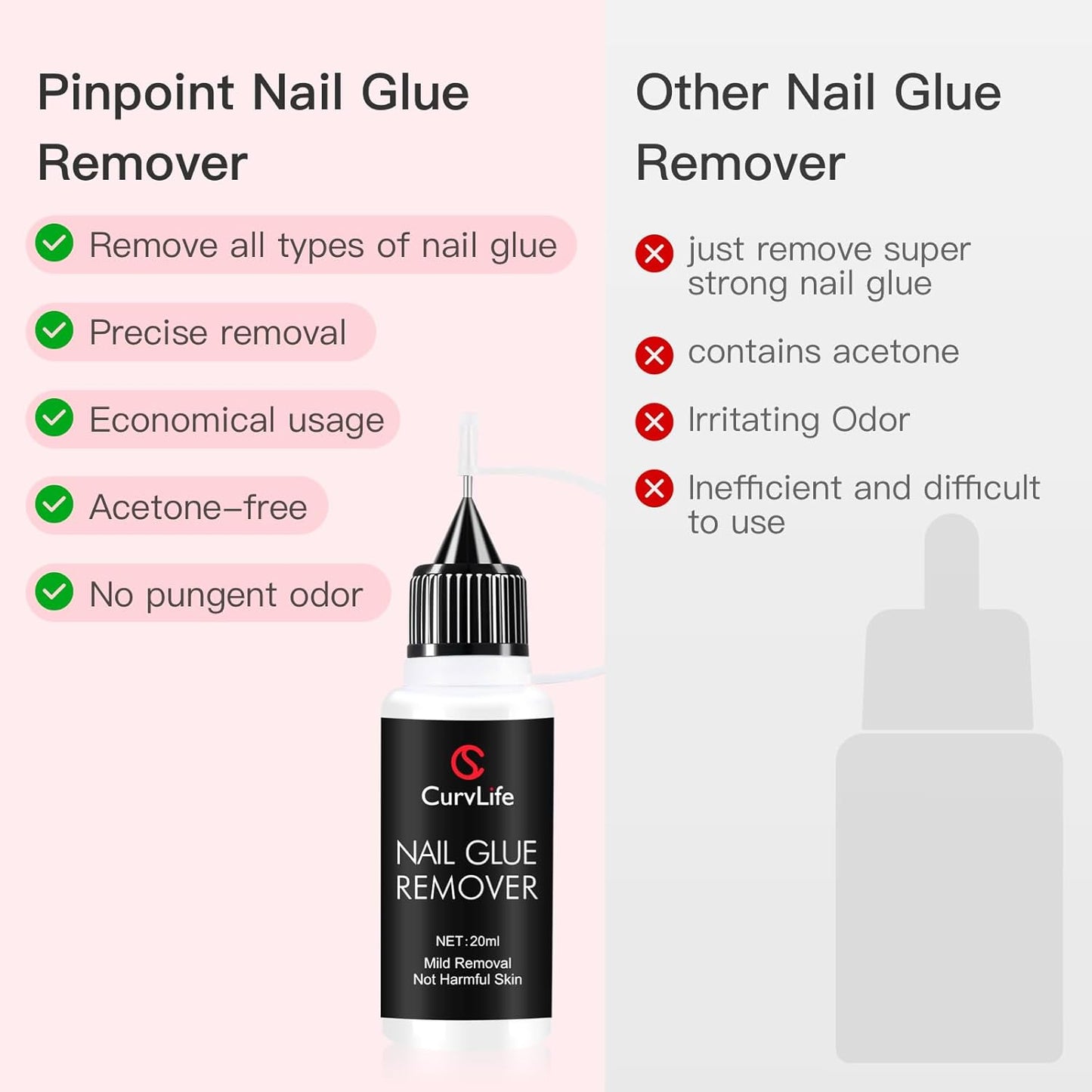 Gentle Pinpoint Nail Glue Remover for Press on