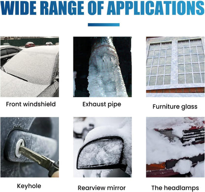 Car Windshield Deicer Spray-Instantly melts ice and frost, fast-acting anti re-freezing formula, works for windshields, windows, mirrors & locks