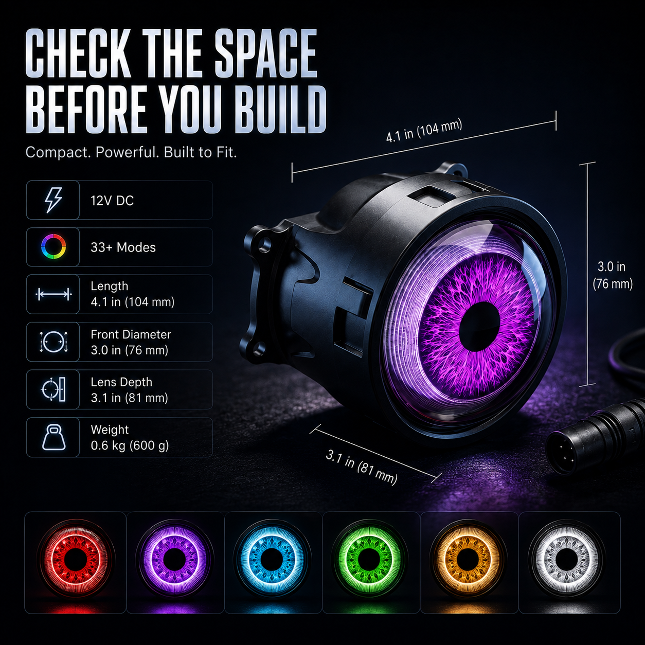 Demon Eye LED Car Ambient Light