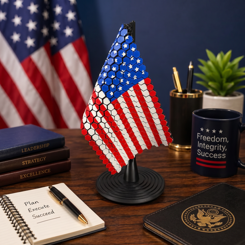 4th of July Premium Mechanical Chainmail Fluid Wave Kinetic American Flag