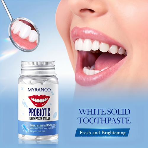 Probiotic Toothpaste Tablet Whitening Fresh 2 in 1 Toothpaste Mouthwash 30pcs