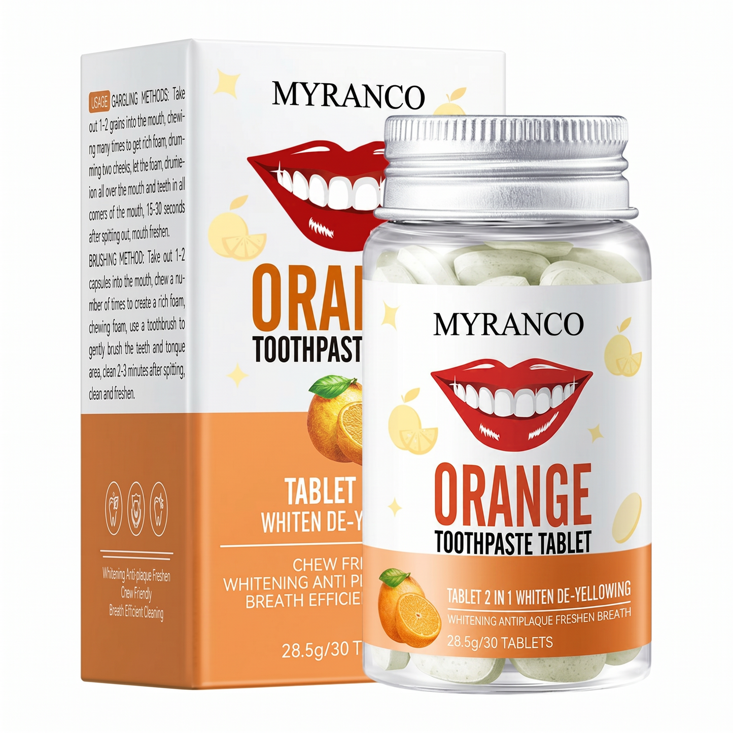 Probiotic Toothpaste Tablet Whitening Fresh 2 in 1 Toothpaste Mouthwash 30pcs