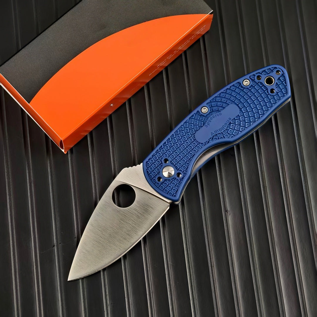 Portable Folding Pocket Knife with Fiberglass-Reinforced Handle
