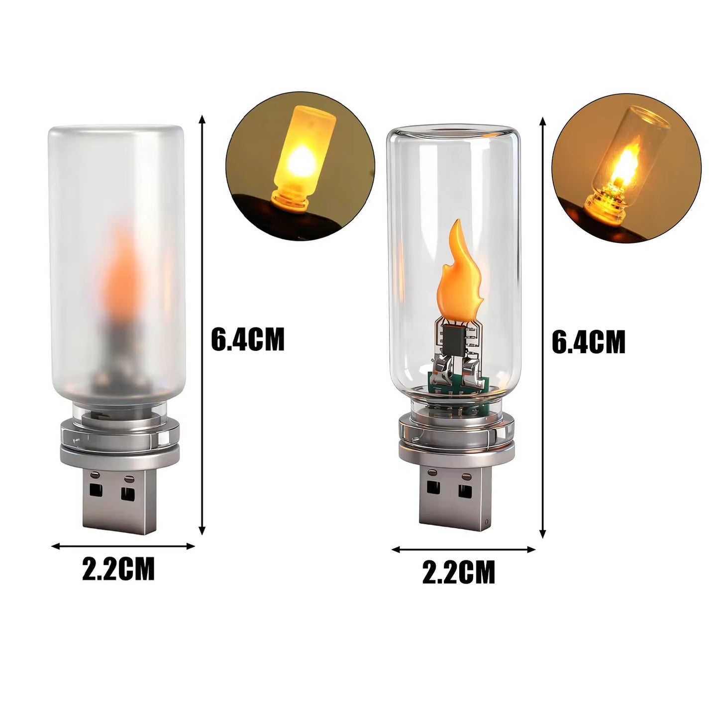 🔥 Portable USB Dynamic Flame Ambient Light