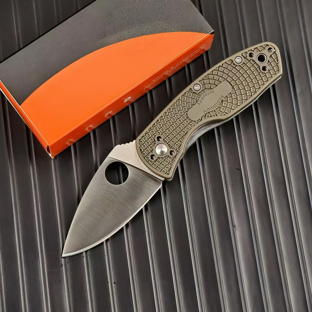 Portable Folding Pocket Knife with Fiberglass-Reinforced Handle