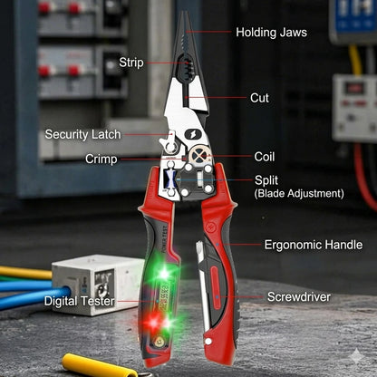 9-in-1 Multi-Functional Digital Electrician's Pliers