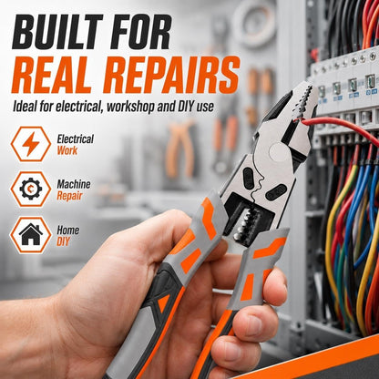 9in Ratcheting Locking Pliers, Self-Locking Cut/Strip/Crimp