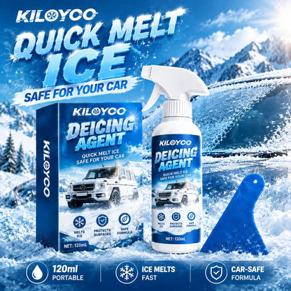 Car Windshield Deicer Spray-Instantly melts ice and frost, fast-acting anti re-freezing formula, works for windshields, windows, mirrors & locks