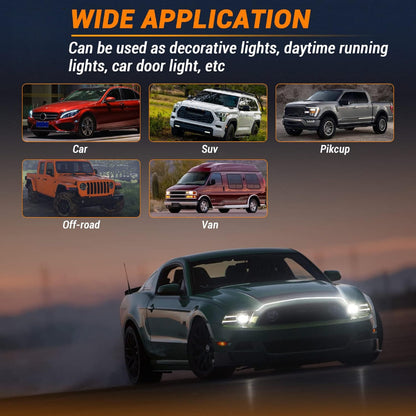 Car Hood Light Strip，Dynamic Scan Start Up Hoodbeam Kit