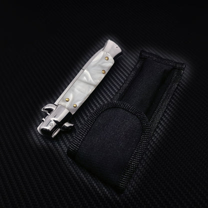 9-Inch Stiletto Automatic Knife – Polished Bayonet-Style Blade