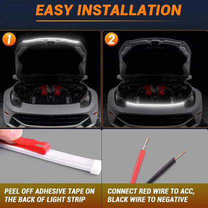 Car Hood Light Strip，Dynamic Scan Start Up Hoodbeam Kit
