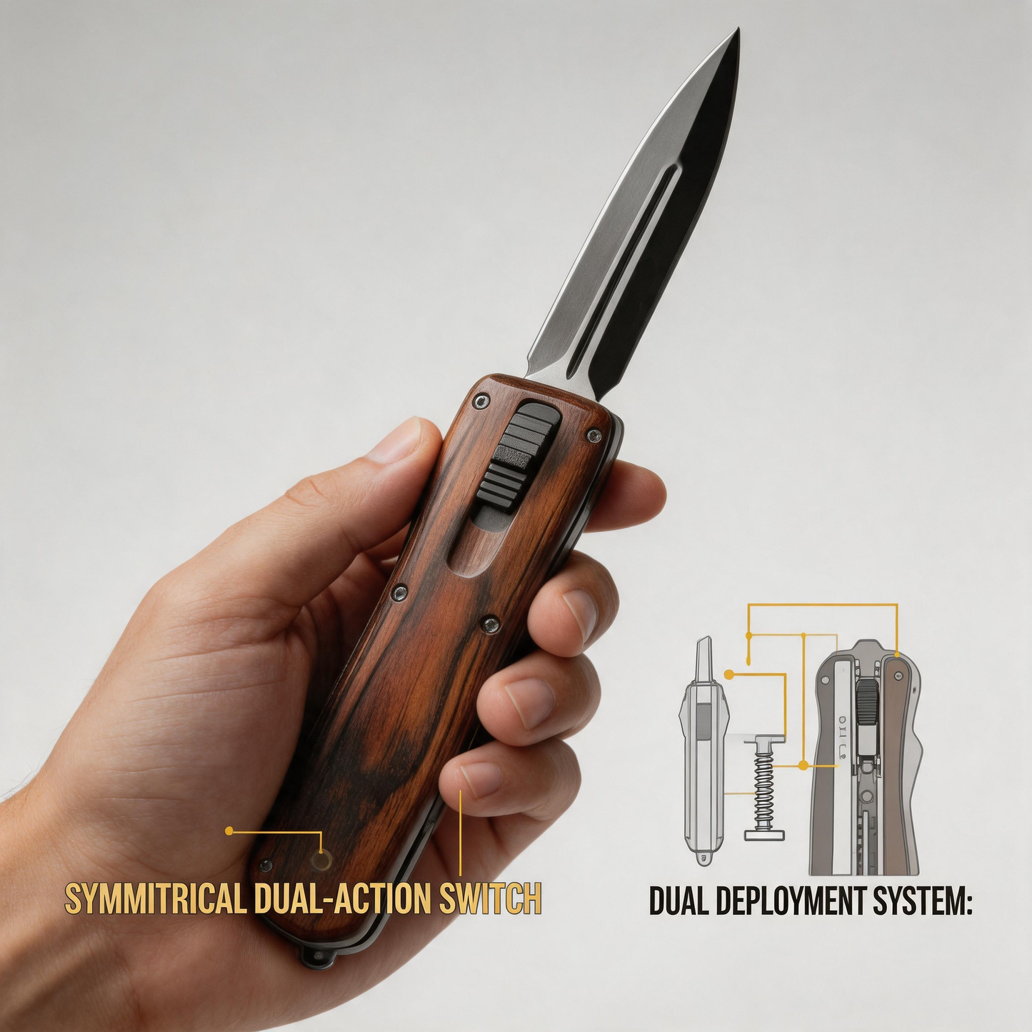 The Ultimate OTF Automatic Dagger with Clip & Glass Breaker