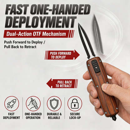 The Ultimate OTF Automatic Dagger with Clip & Glass Breaker